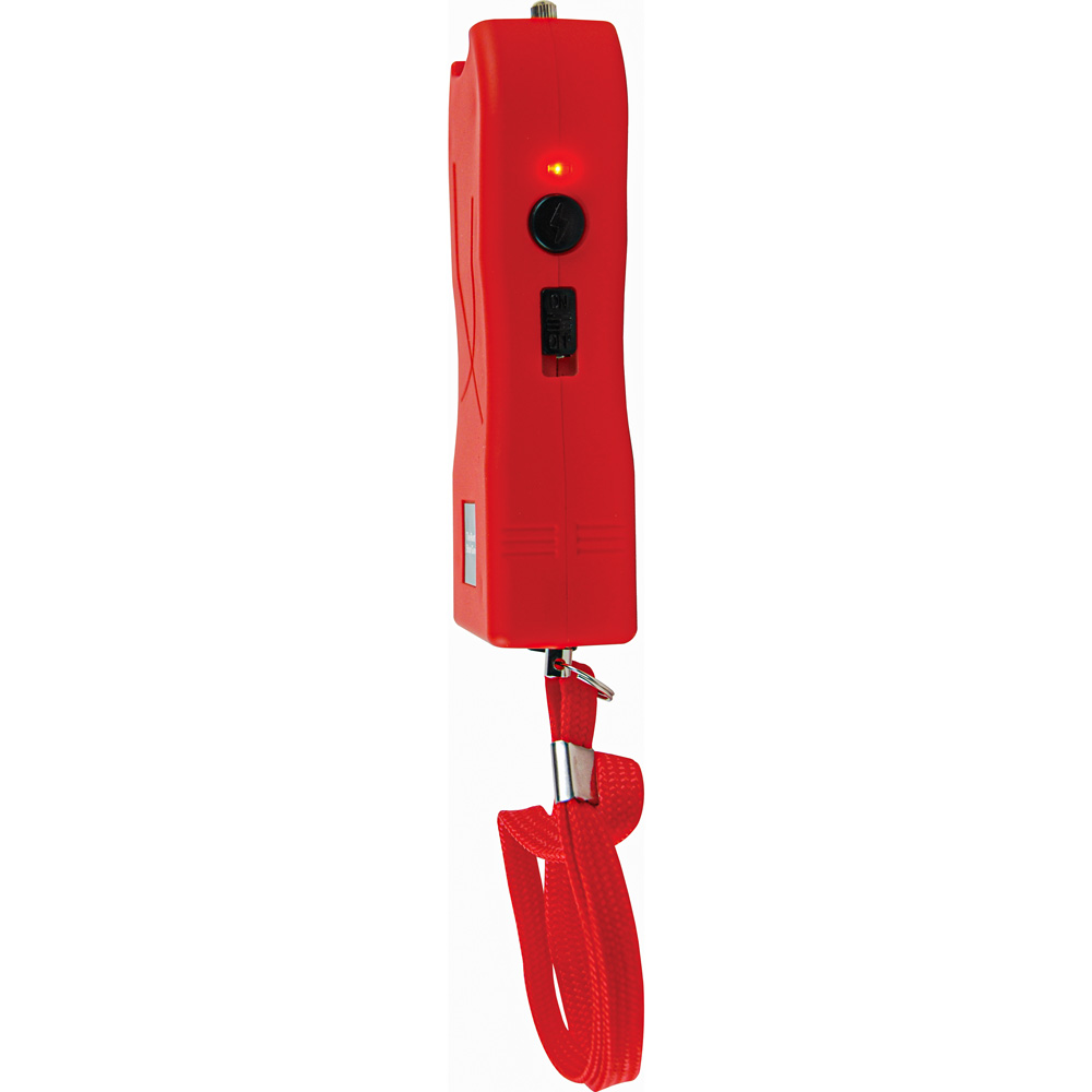 Rechargeable Runt 80,000,000 volt stun gun with flashlight and wrist strap disable pin Red view 5